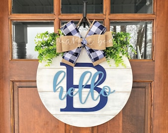 Personalized Wooden Last Name Door Hanger