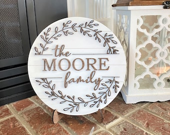 Rustic Last Name Sign, Shiplap Wall Decor, House Warming Gift, Family Name Sign, Farmhouse Style Sign, Personalized Gift For Her