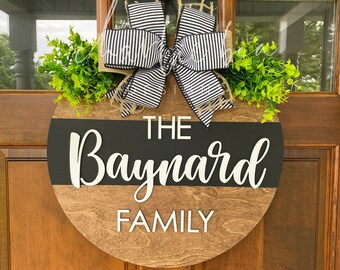 Personalized Wooden Last Name Door Hanger