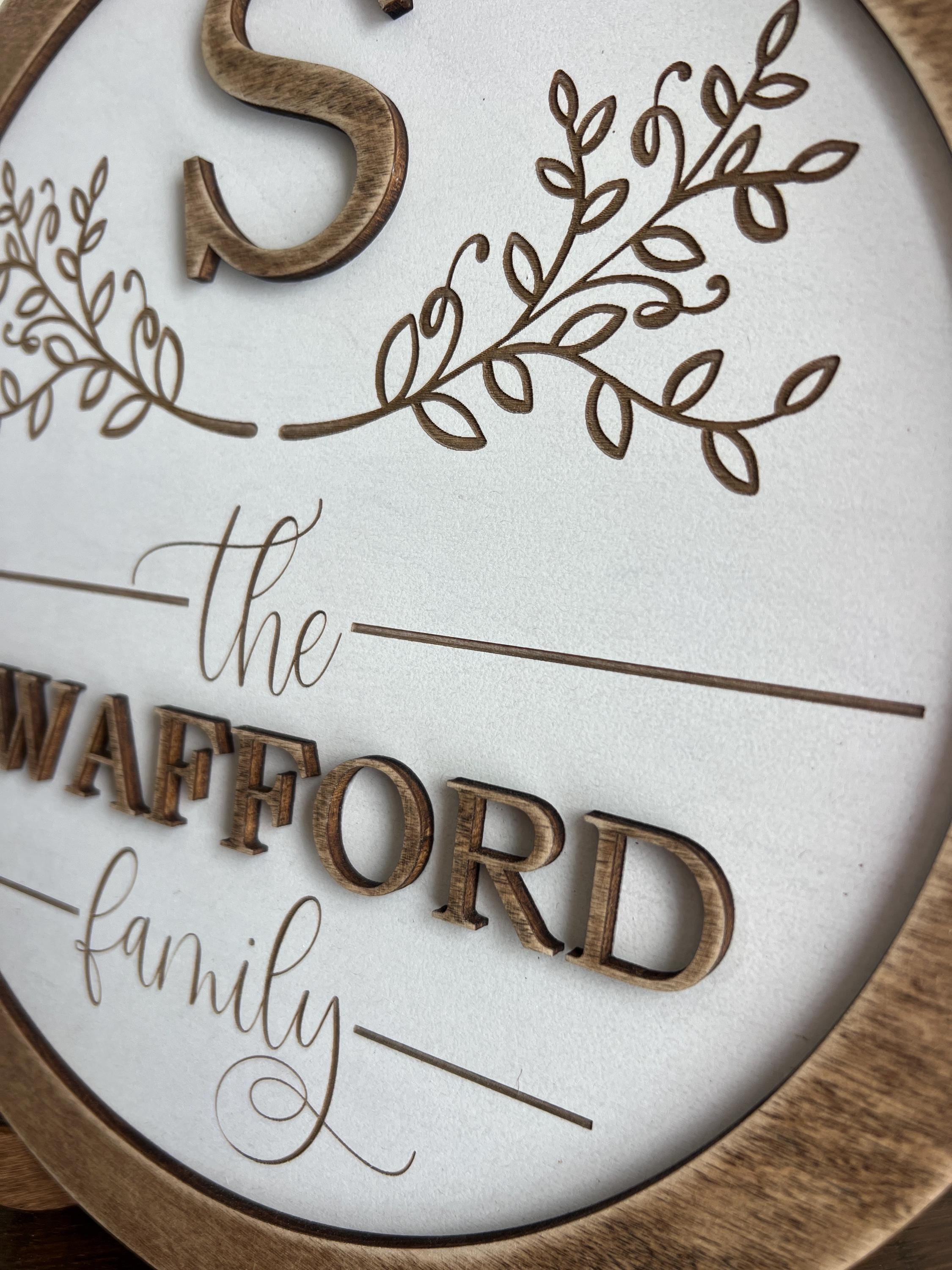 Custom 3D Wooden Family Name Sign: Engraved Entry Decor - Etsy