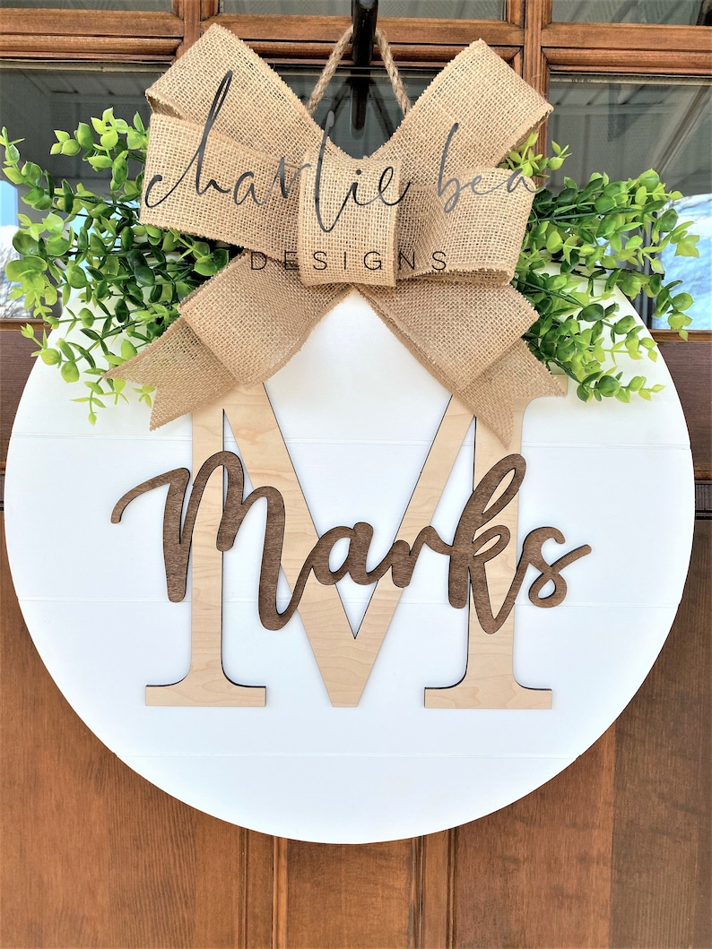 Shiplap Last Name Door Hanger, Initial Door Sign, Farmhouse Sign, Personalized Door Hanger, Wedding Gift, Wedding Sign
