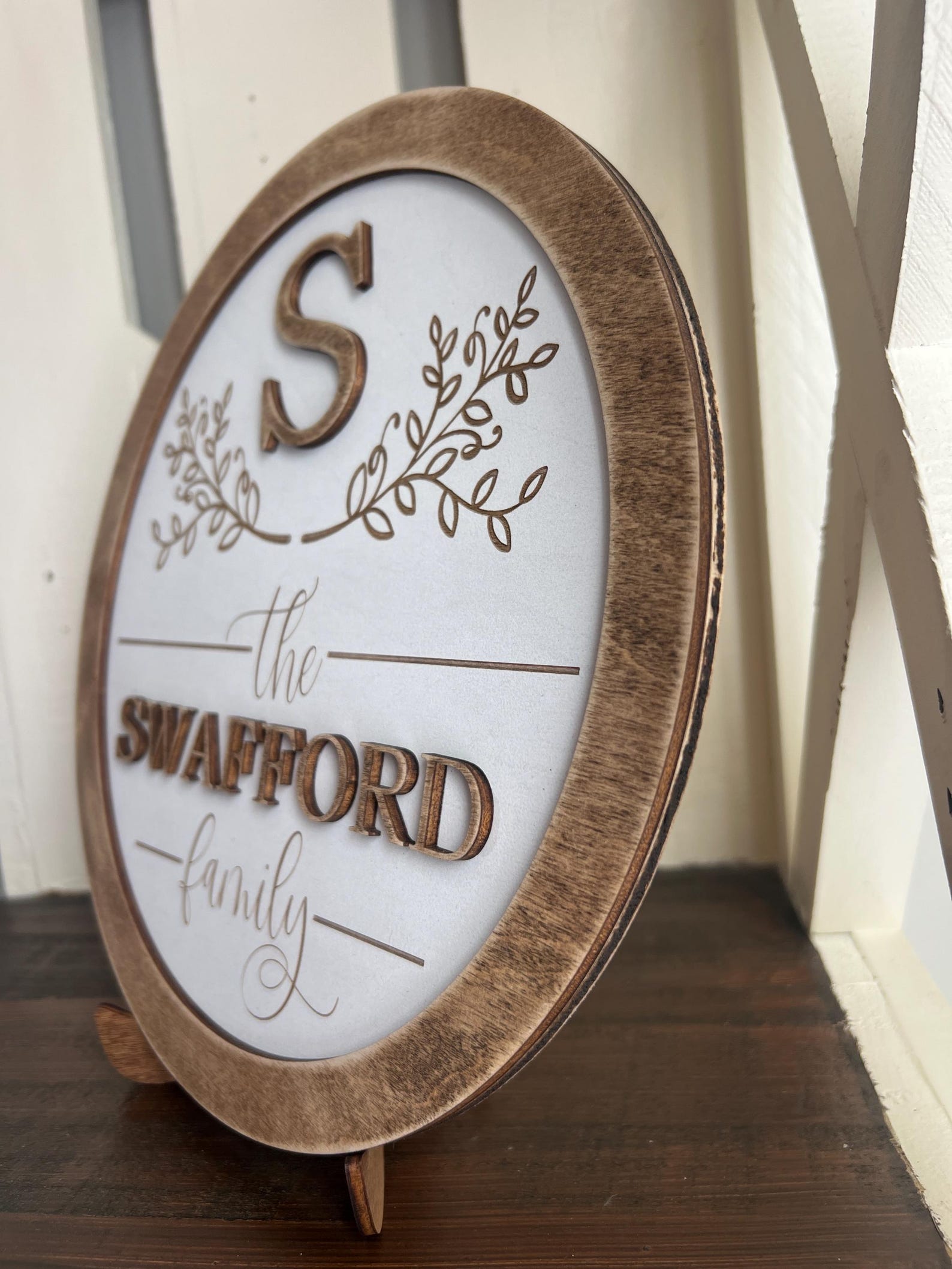Custom 3D Wooden Family Name Sign: Engraved Entry Decor - Etsy