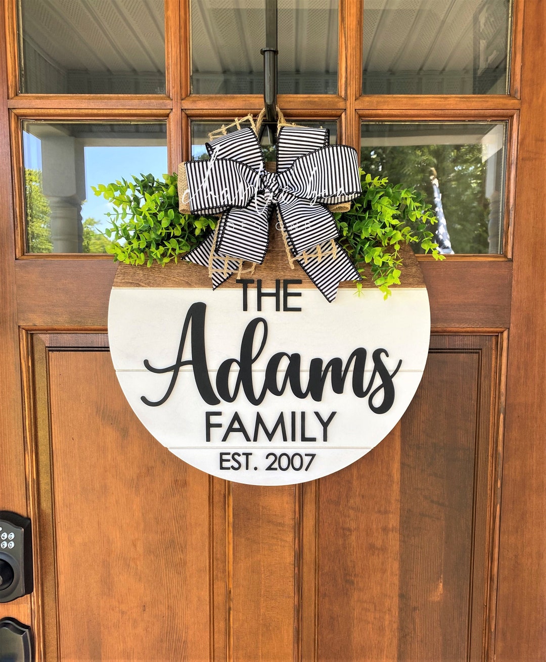 Personalized Last Name Door Hanger, Rustic Farmhouse Sign, Shiplap Sign