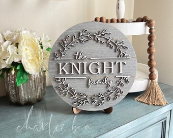 Rustic 3D Last Name Sign: Shiplap Farmhouse Decor