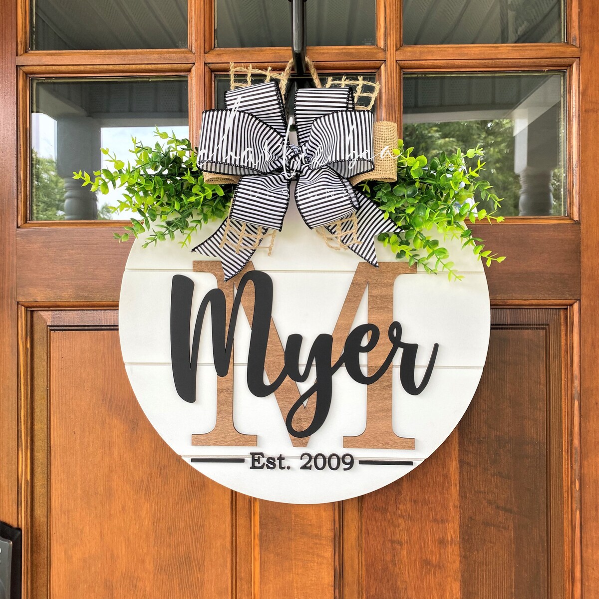 Personalized Wooden Last Name Door Hanger