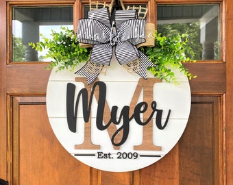 Personalized Wooden Last Name Door Hanger