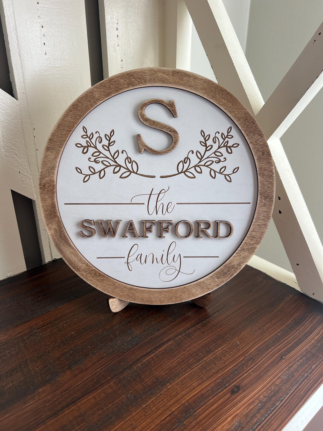 Custom 3D Wooden Family Name Sign: Engraved Entry Decor - Etsy