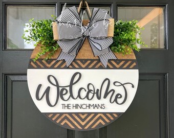 Personalized Wooden Last Name Door Hanger