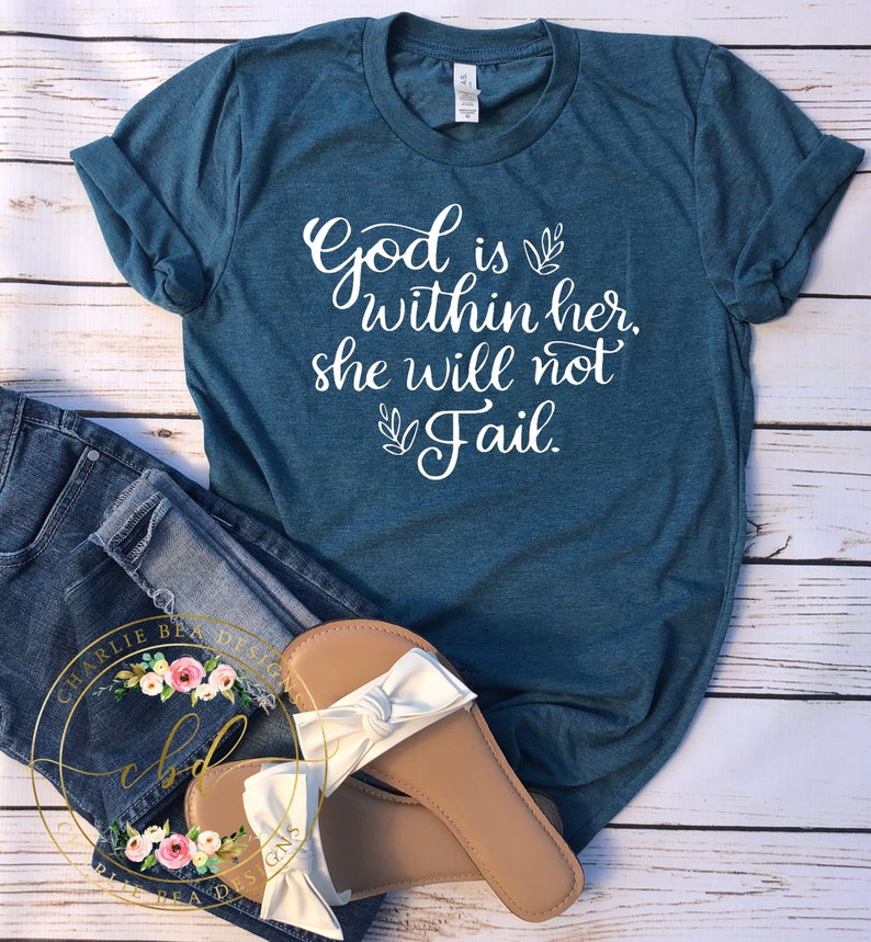 God is Within Her She Will Not Fail Religious Shirt | Etsy