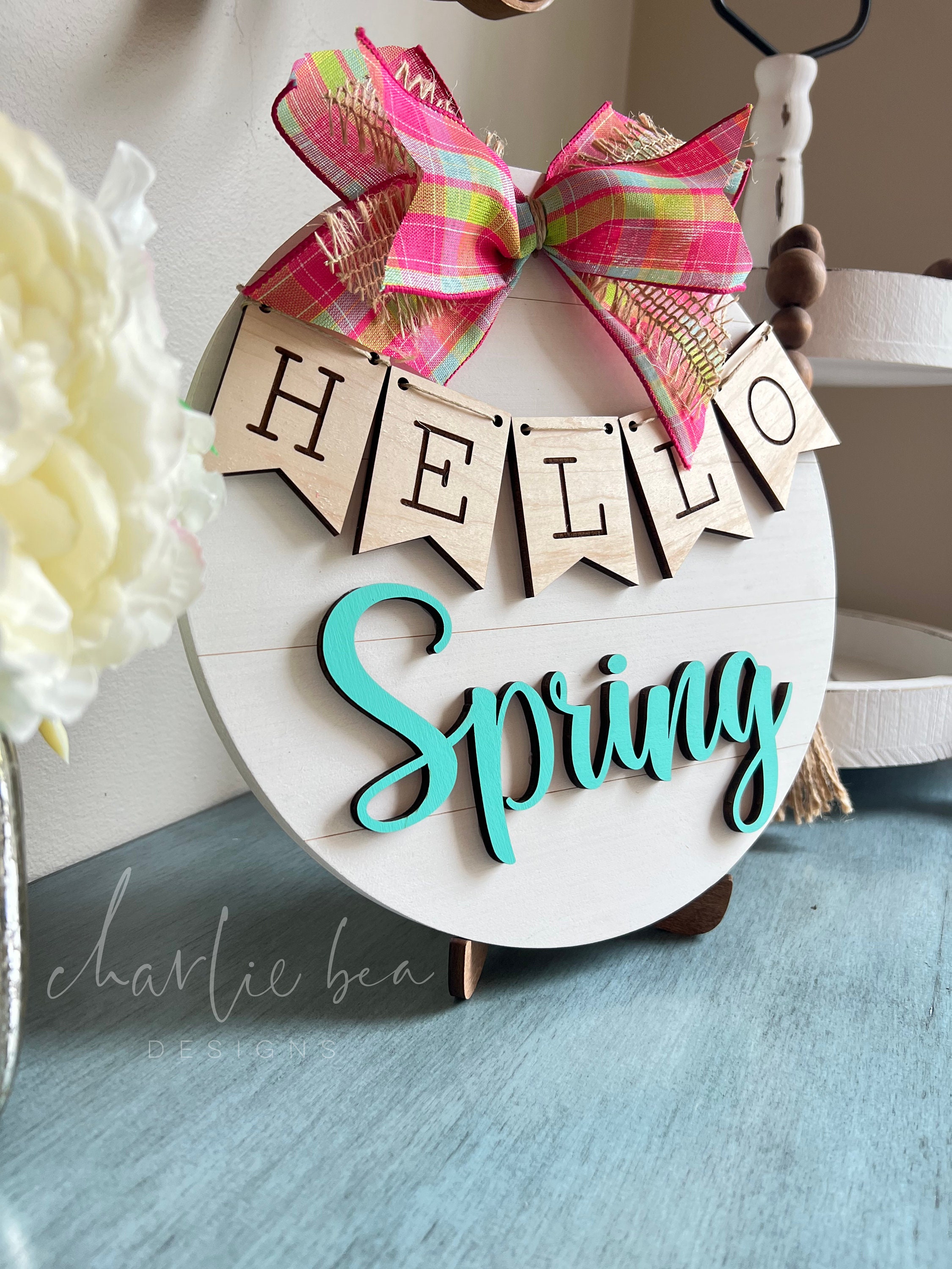 Hello Spring Sign Entry Table Sign Spring Decor Spring - Etsy