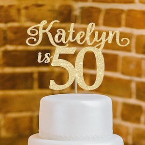 Birthday cake topper 50th birthday cake topper 50 cake topper happy 50th birthday custom cake topper birthday topper 50th birthday decor