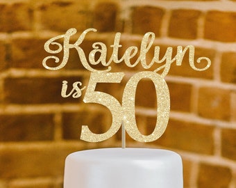 Birthday cake topper 50th birthday cake topper 50 cake topper happy 50th birthday custom cake topper birthday topper 50th birthday decor