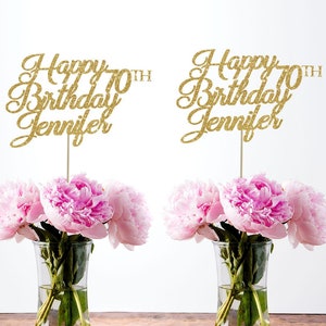 70th birthday party centerpiece 70th centerpiece 70th birthday centerpiece 70 birthday decoration 70th party decor 70th gold centerpiece