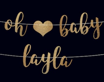 Oh baby banner custom banner gender reveal banner gender reveal boy gender reveal girl baby shower decor baby shower banner cursive banner