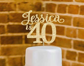Birthday cake topper 40th birthday cake topper 40 cake topper happy 40th birthday custom cake topper birthday topper 40th birthday decor