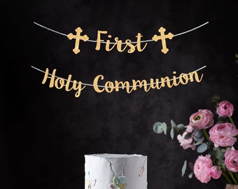 First Holy Communion banner first communion decorations first communion boy first communion girl religious banner communion banner