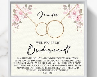 Sterling silver bridesmaid necklace personalized necklace will you be my bridesmaid gift for bridesmaid bridesmaid proposal wedding gift