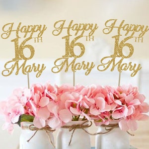 16th birthday centerpieces 16 centerpieces 16th birthday party 16th birthday decor gold 16th birthday party decorations sweet 16 centerpiece