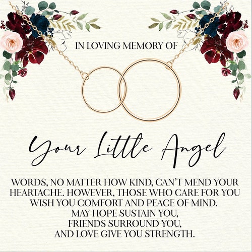 Miscarriage Gift Heart Necklace Sympathy Gift Memorial Etsy