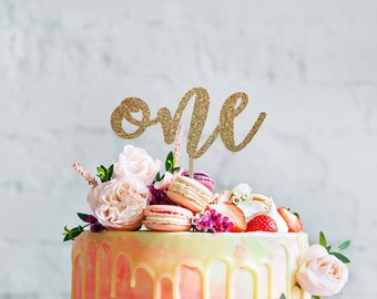 One cake topper first birthday cake topper one smash cake topper birthday cake topper 1st birthday gold cake topper first birthday party