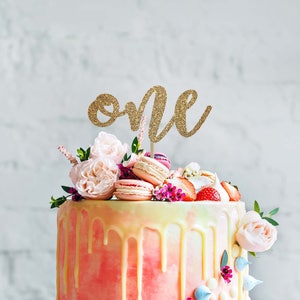 One cake topper first birthday cake topper one smash cake topper birthday cake topper 1st birthday gold cake topper first birthday party