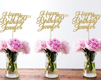 50th birthday party centerpiece 50th centerpiece 50th birthday centerpiece 50 birthday decoration 50th party decor 50th gold centerpiece