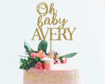 Oh baby cake topper baby shower decor custom cake topper oh baby topper baby shower decoration gender reveal party gender reveal topper