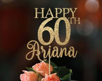 60th birthday cake topper 60th birthday decor 60 cake topper happy 60th birthday custom cake topper birthday decoration birthday cake topper