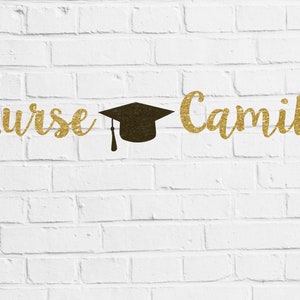Nurse banner party decorations nurse graduation nurse grad banner nurse graduation banner nurse personalized banner grad party banner
