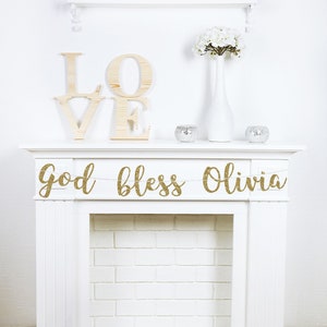 God bless banner baptism banner first communion banner girl baptism banner personalized baptism banner gold baptism banner religious banner