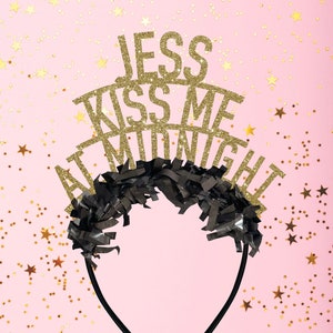 New Year headband personalized headband kiss me at midnight new years eve party headband nye party crown nye headpiece nye party decoration