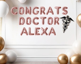 Personalized congrats doctor balloon banner doctor graduation party decorations doctor graduation balloons med school grad party decor