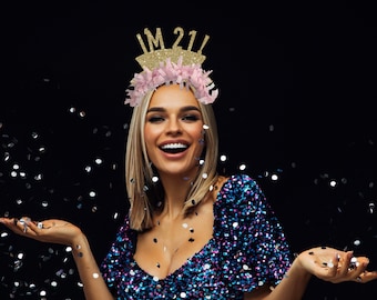 21st birthday party decorations birthday headband 21st birthday crown 21 birthday party decor 21 party decorations 21 birthday gift