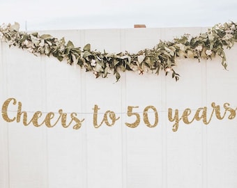 Cheers to 50 years banner 50th birthday banner 50 banner 50th birthday decor 50 decorations 50th birthday backdrop 50th birthday sign