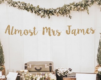 Bridal shower personalized banner bridal shower banner custom banner future mrs banner almost mrs banner bridal shower decor bridal party