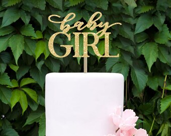 Baby shower cake topper baby girl gold cake topper baby shower topper welcome baby topper baby shower girl baby shower decor its a girl