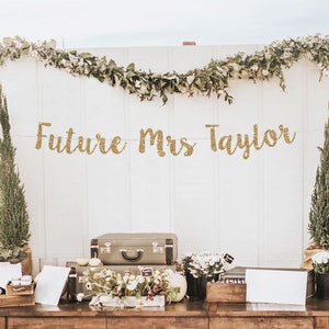 Future mrs banner custom last name banner bridal shower personalized banner bridal shower banner bridal shower decor bachelorette banner