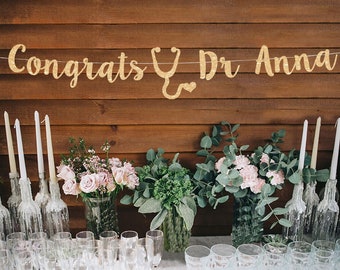 Graduation banner doctor medical school graduation banner custom banner doctor personalized banner med school graduation decorations