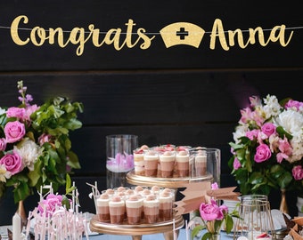 Nurse banner nurse graduation party decorations nurse grad banner nurse graduation banner nurse personalized banner RN party banner