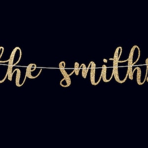 Custom banner last name banner personalized name banner wedding banner family photo prop engagement banner bridal shower banner bridal decor