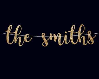 Custom banner last name banner personalized name banner wedding banner family photo prop engagement banner bridal shower banner bridal decor