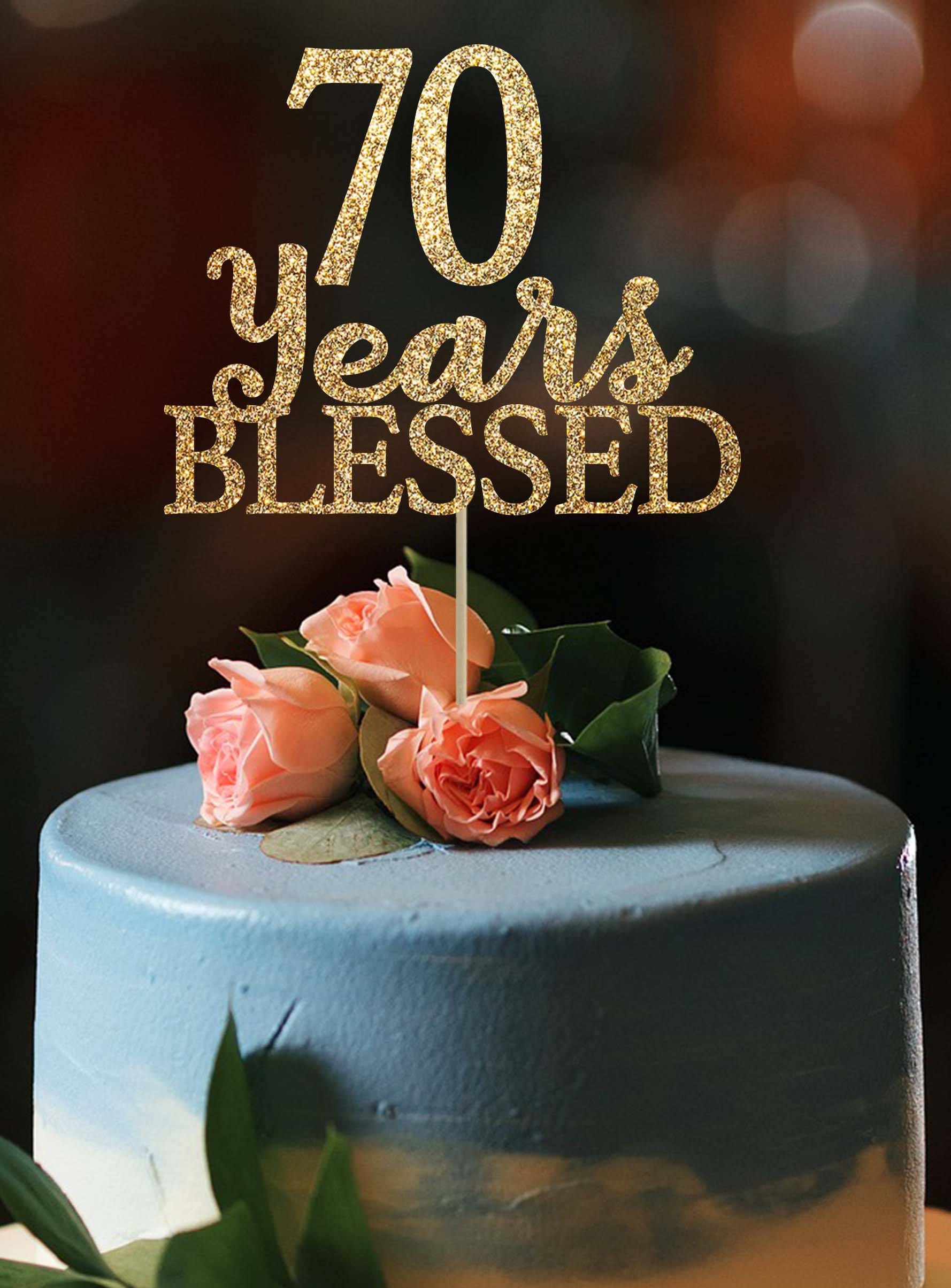 70 years blessed cake topper 70 cake topper 70 birthday | Etsy