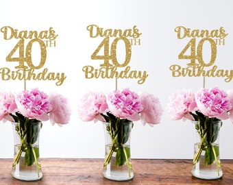 40th birthday centerpiece 40 centerpiece 40th birthday decor 40th birthday party 40 birthday party decor 40th party decor custom centerpiece