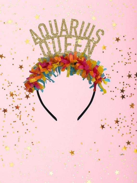 Zodiac Baby Headband Unisex Sparkly Glitter Horoscope Astrology Party Zodiac Headband Zodiac Theme Birthday Party Pisces Headband  main image 2