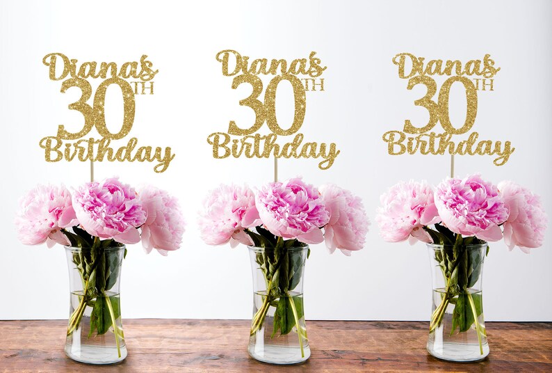 30th birthday centerpiece 30 centerpiece 30th birthday decor 30th birthday party 30 birthday party decor 30th party decor custom centerpiece image 1