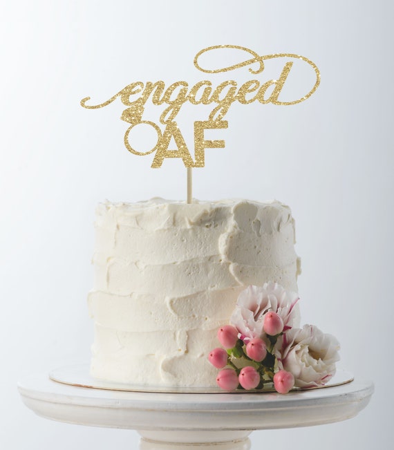 Engaged Cake Topper, Wedding Cake Topper, Engagement Party Cake Topper...