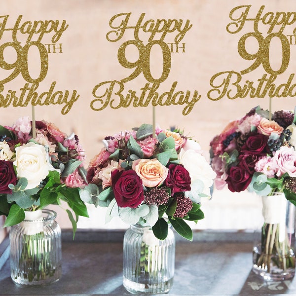 90th birthday centerpiece 90 centerpiece 90th birthday decor 90th birthday party 90 birthday party decor 90th party decor custom centerpiece