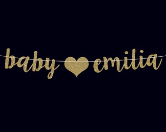 Baby name banner custom baby banner baby shower name banner baby shower banner personalized baby name banner baby shower decorations