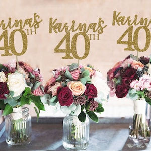 40th birthday centerpieces 40 centerpieces 40th birthday party 40th birthday decor gold 40th birthday party decorations 40th party decor