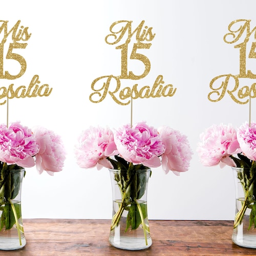 15th Birthday Centerpiece 15 Centerpiece 15th Birthday Decor Etsy